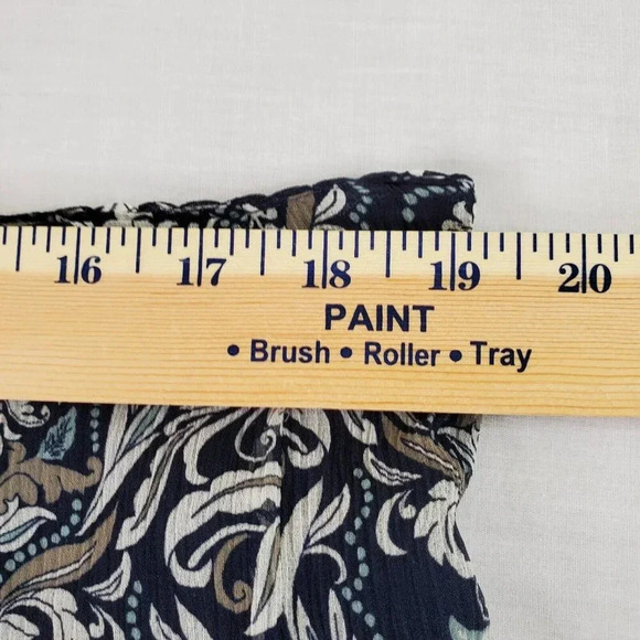 Pendleton Skirt Women 18 Blue Floral Lined A-Line Flowy Crinkle Silk Overlay - Picture 11 of 16